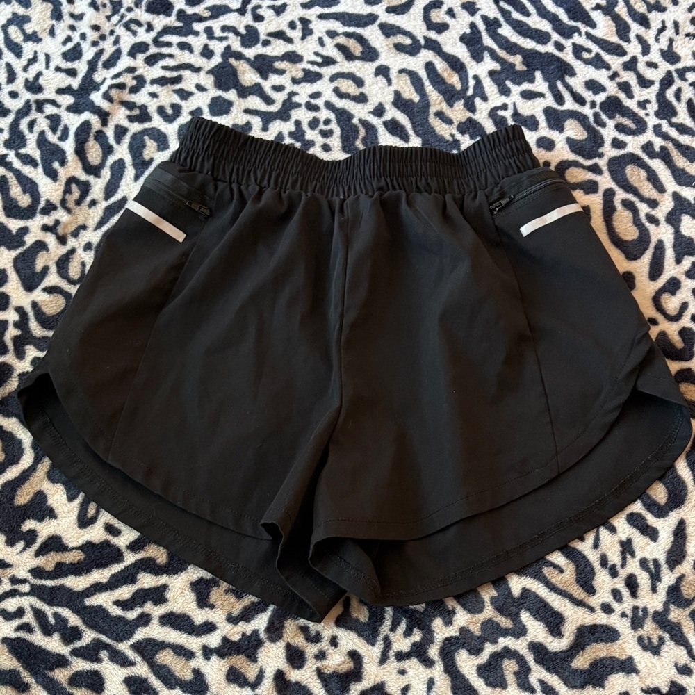 SHEIN Black Athletic Shorts with Reflective Accent